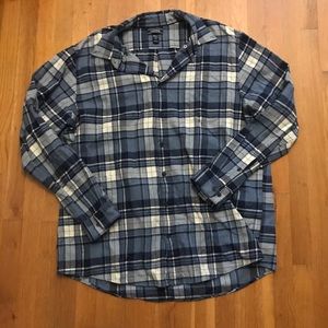 Lands’ End Cotton Flannel Plaid Traditional Fit Shirt XXLT 18-18.5